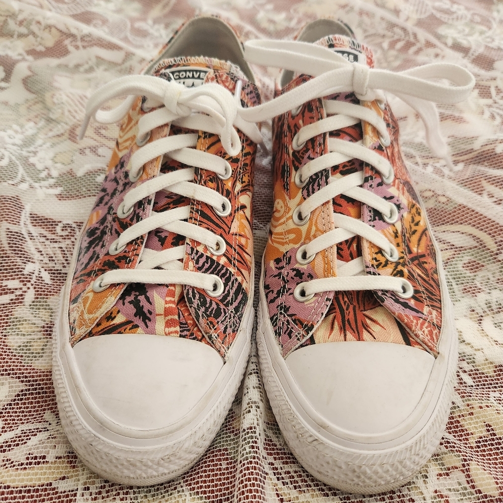 Converse Womens Tropical Print Sneakers Orange Pink Size 9.5/41 Eur - Picture 9 of 10